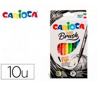 Rotulador carioca super brush caja de 10 unidades colores surtidos
