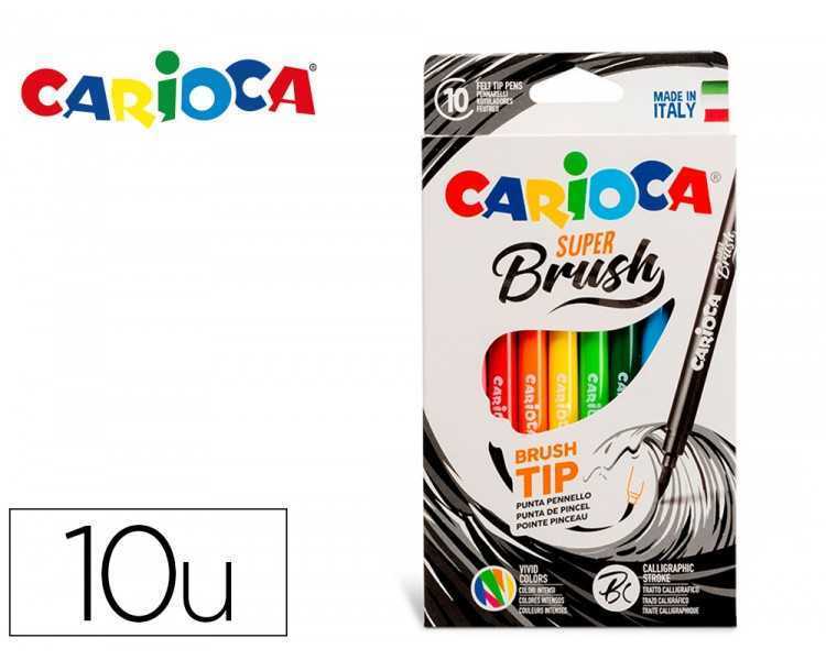 Rotulador carioca super brush caja de 10 unidades colores surtidos