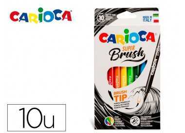 Rotulador carioca super brush caja de 10 unidades colores surtidos