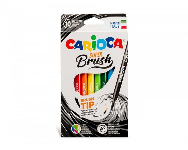 Rotulador carioca super brush caja de 10 unidades colores surtidos