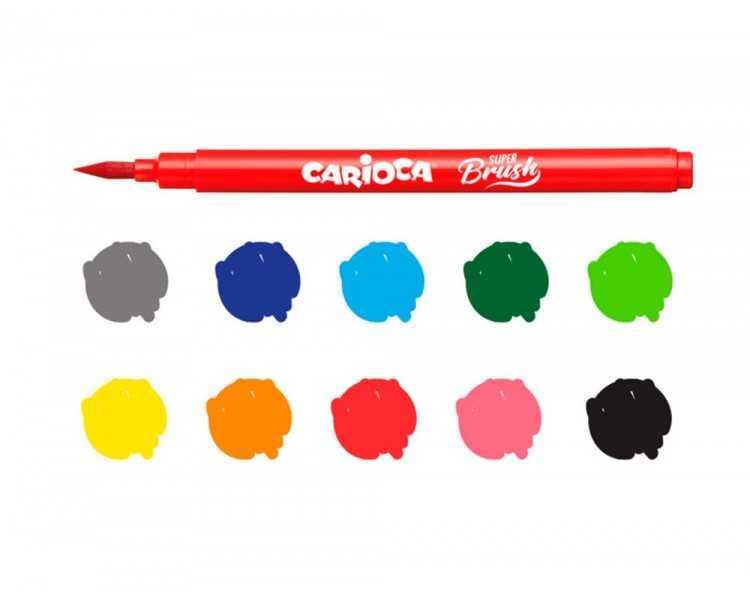 Rotulador carioca super brush caja de 10 unidades colores surtidos