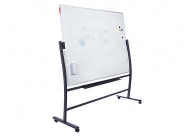 Pizarra blanca rocada lacada magnetica con soporte volteable doble cara 90x120 cm