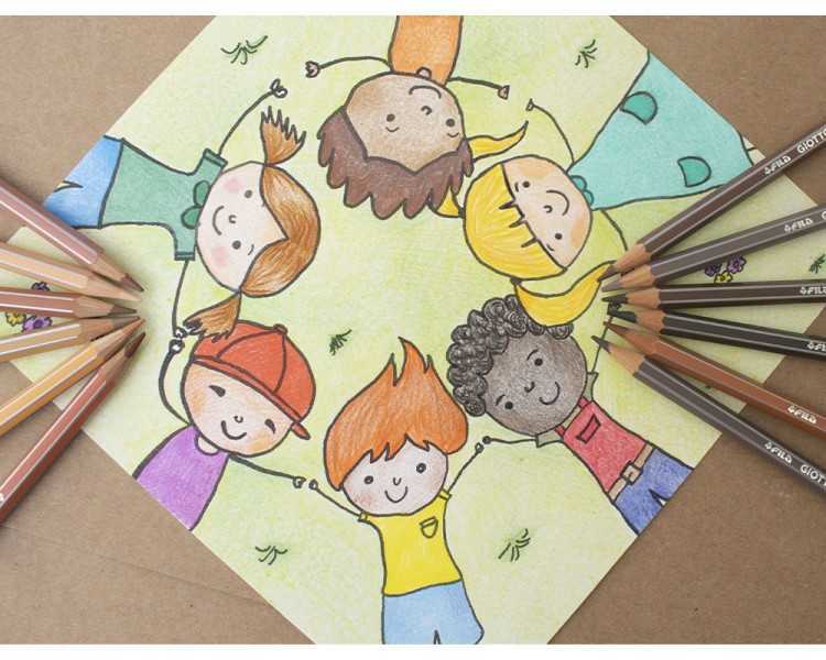 Lapices de colores giotto stilnovo skin tones caja de 12 colores surtidos