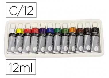 Pintura acrilica daler rowney simply caja de 12 colores surtidos tubo de 12 ml