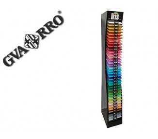 Expositor guarro metalico vacio 36 estantes para cartulina iris din a4 185 gr 30x40x200 cm