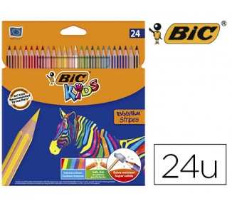 Lapices de colores bic evolution stripes caja de 24 colores surtidos
