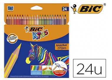 Lapices de colores bic evolution stripes caja de 24 colores surtidos