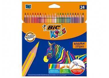 Lapices de colores bic evolution stripes caja de 24 colores surtidos Lapices de colores bic evolution stripes caja de 24 colores surtidos