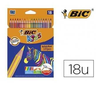 Lapices de colores bic evolution stripes caja de 18 colores surtidos