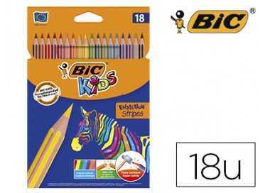 Lapices de colores bic evolution stripes caja de 18 colores surtidos