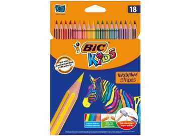 Lapices de colores bic evolution stripes caja de 18 colores surtidos