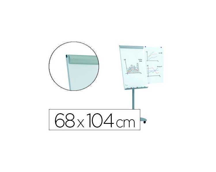 Pizarra blanca rocada para conferencias metalica lacada magnetica con ruedas 68x104 cm incluye 2 brazos laterales
