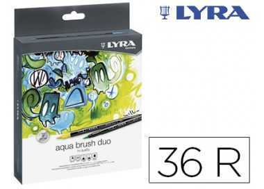 Rotulador lyra aqua brush duo caja de 36 colores surtidos