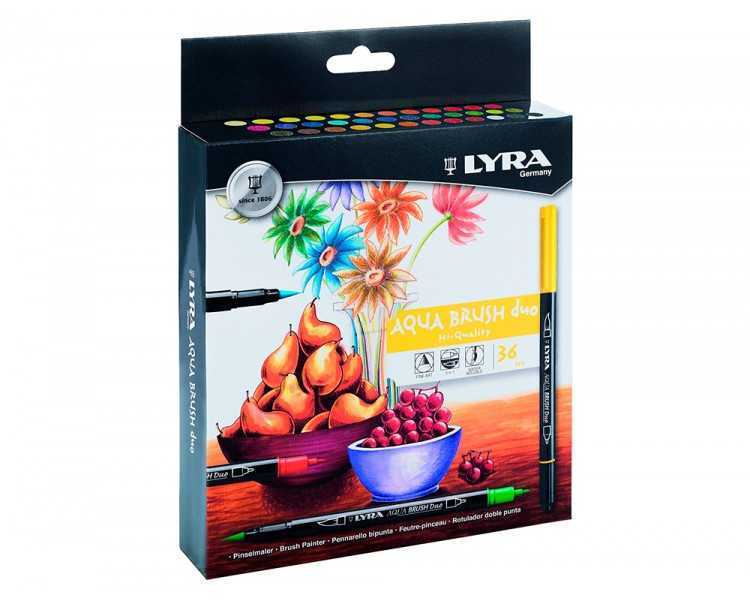 Rotulador lyra aqua brush duo caja de 36 colores surtidos