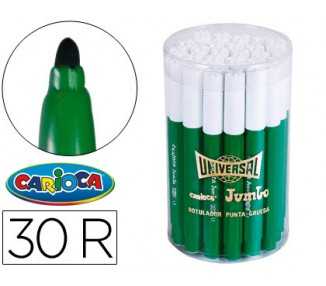 Rotulador carioca jumbo verde punta gruesa bote de 30 unidades