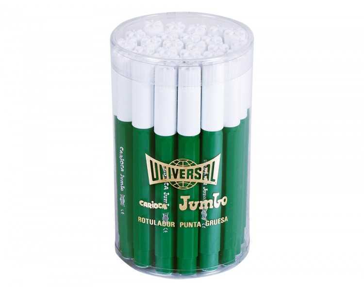 Rotulador carioca jumbo verde punta gruesa bote de 30 unidades