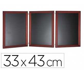 Pizarra negra liderpapel para hosteleria mural madera con superficie para rotuladores tipo tiza 33x43cm pack de 3