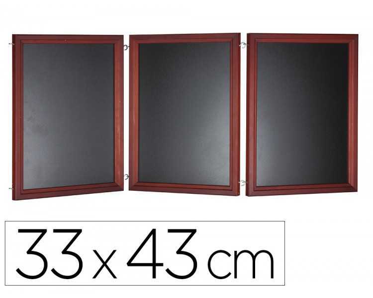 Pizarra negra liderpapel para hosteleria mural madera con superficie para rotuladores tipo tiza 33x43cm pack de 3