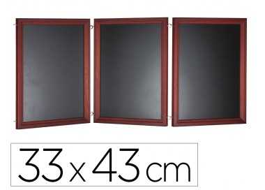 Pizarra negra liderpapel para hosteleria mural madera con superficie para rotuladores tipo tiza 33x43cm pack de 3