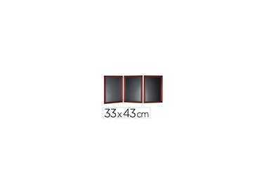 Pizarra negra liderpapel para hosteleria mural madera con superficie para rotuladores tipo tiza 33x43cm pack de 3