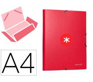 Carpeta antartik gomas a4 3 solapas carton forrado color frambuesa