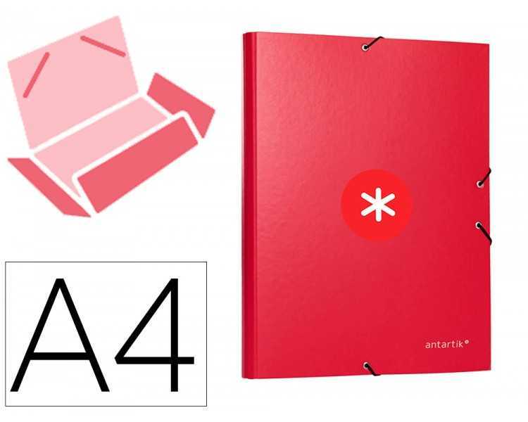 Carpeta antartik gomas a4 3 solapas carton forrado color frambuesa