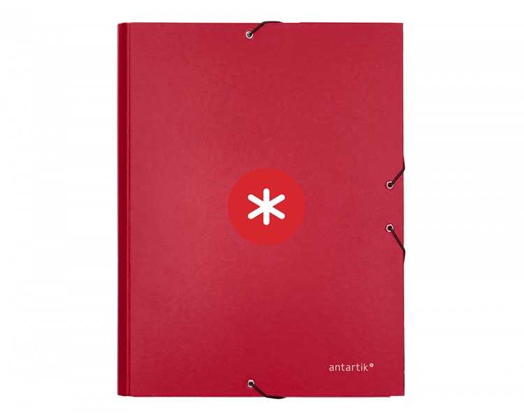 Carpeta antartik gomas a4 3 solapas carton forrado color frambuesa