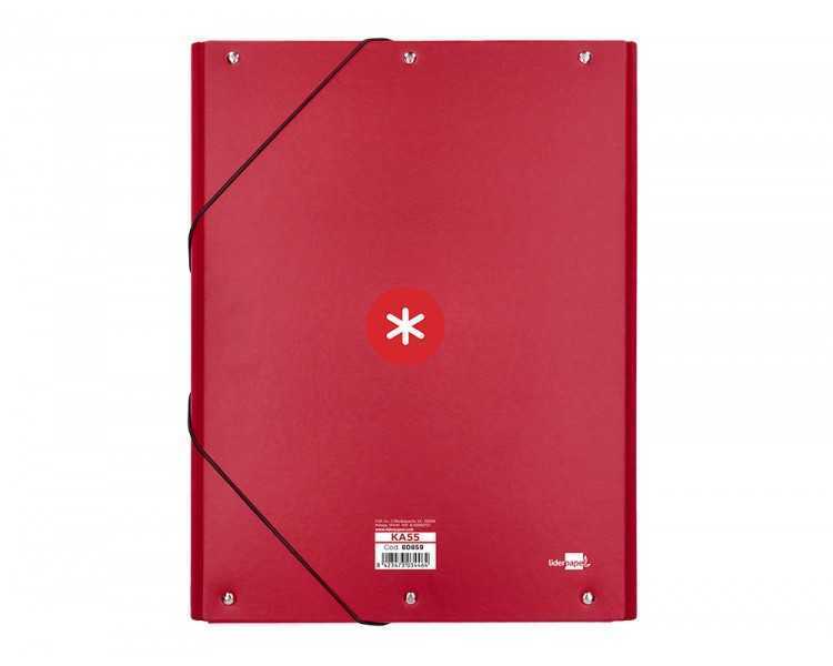 Carpeta antartik gomas a4 3 solapas carton forrado color frambuesa