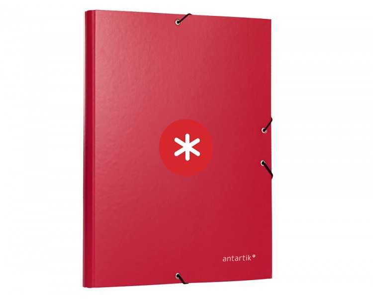 Carpeta antartik gomas a4 3 solapas carton forrado color frambuesa