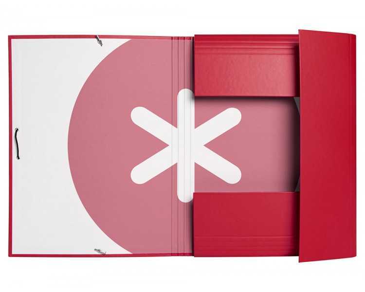 Carpeta antartik gomas a4 3 solapas carton forrado color frambuesa