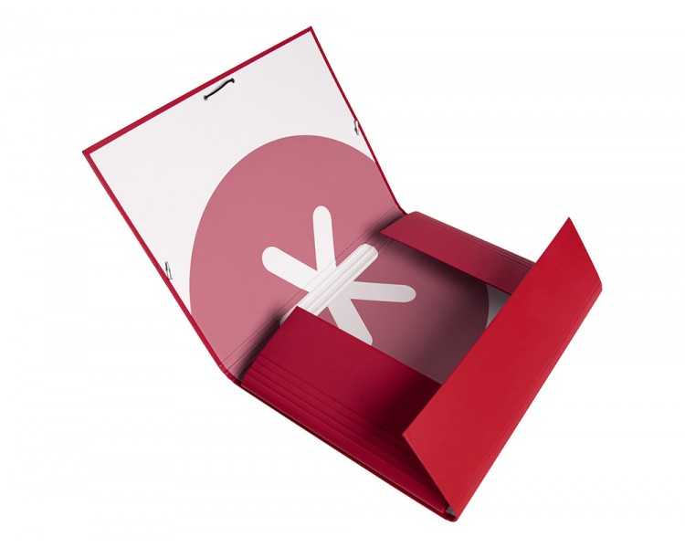 Carpeta antartik gomas a4 3 solapas carton forrado color frambuesa