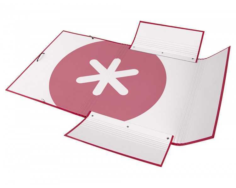 Carpeta antartik gomas a4 3 solapas carton forrado color frambuesa
