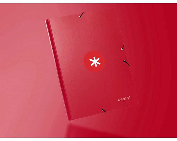 Carpeta antartik gomas a4 3 solapas carton forrado color frambuesa