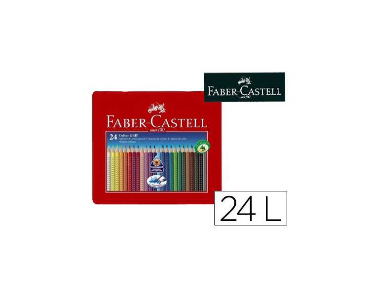 Lapices de colores faber castell acuarelable colour grip triangular caja metalica de 24 colores surtidos