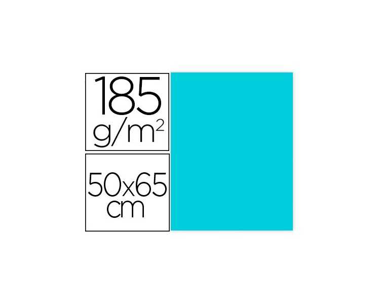 Cartulina guarro azul caribe 50x65 cm 185 gr