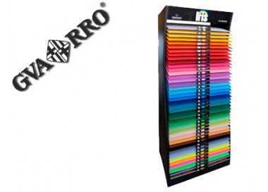 Expositor guarro metalico vacio 42 estantes para cartulina 185 gr 50x65 cm 75x57x200 cm