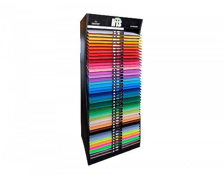 Expositor guarro metalico vacio 42 estantes para cartulina 185 gr 50x65 cm 75x57x200 cm