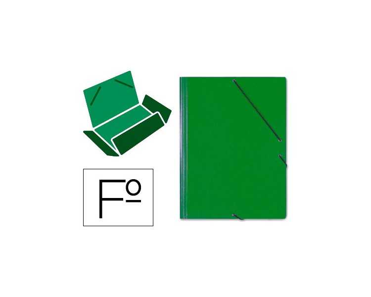 Carpeta gomas solapas carton saro tamaño folio verde