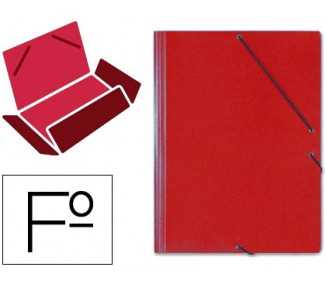 Carpeta gomas solapas carton saro tamaño folio rojo