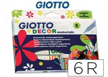 Rotulador giotto decor materials caja de 6 colores surtidos