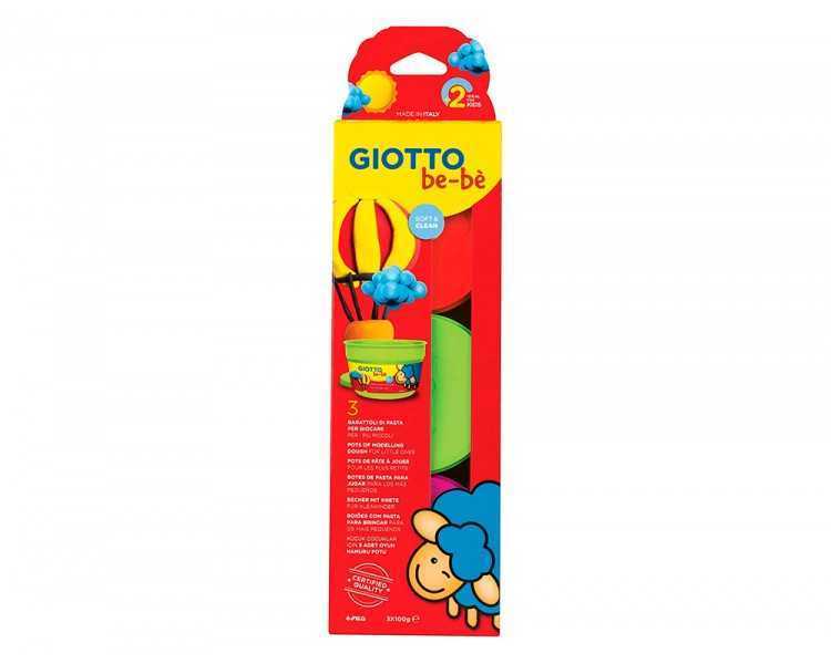 Pasta para modelar giotto bebe pack 3 colores surtidos dermatologicamente testada