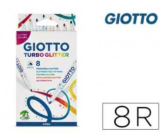 Rotulador giotto turbo glitter purpurina caja de 8 unidades