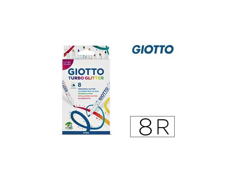 Rotulador giotto turbo glitter purpurina caja de 8 unidades