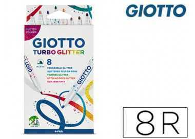 Rotulador giotto turbo glitter purpurina caja de 8 unidades