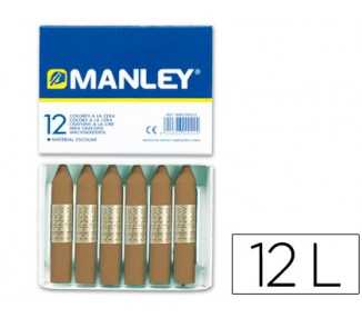Lapices cera manley unicolor tierra sombra tostado n.68 caja de 12 unidades