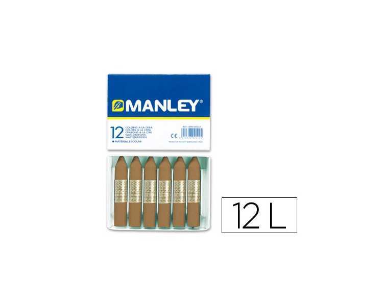 Lapices cera manley unicolor tierra sombra tostado n.68 caja de 12 unidades