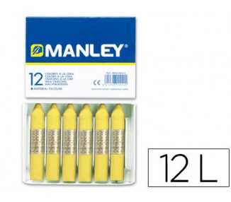 Lapices cera manley unicolor verde amarillo claro n.47 caja de 12 unidades