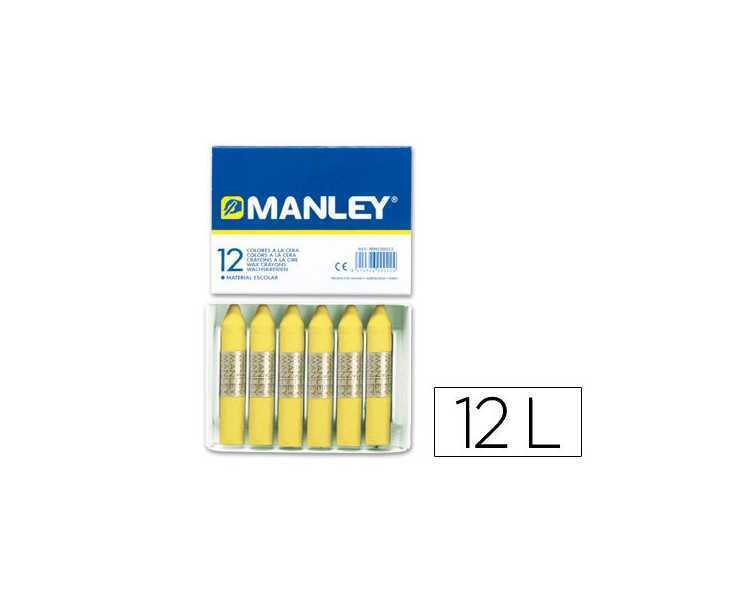 Lapices cera manley unicolor verde amarillo claro n.47 caja de 12 unidades