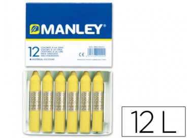 Lapices cera manley unicolor verde amarillo claro n.47 caja de 12 unidades
