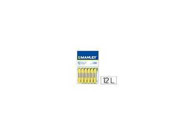 Lapices cera manley unicolor verde amarillo claro n.47 caja de 12 unidades